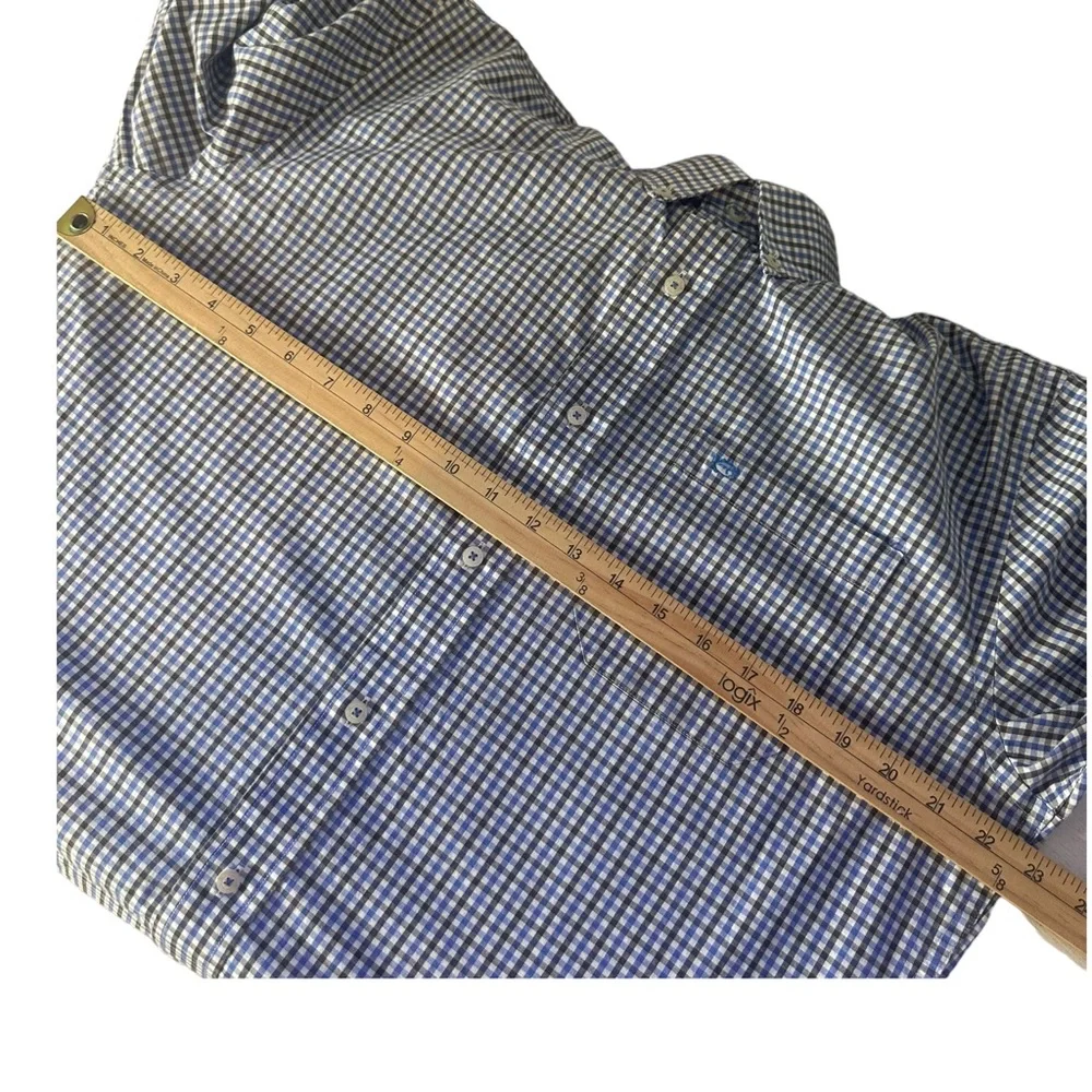 Southern Tide Men's Button Up Plaid Shirt Striped‎ Long Sleeve Pocket Size M